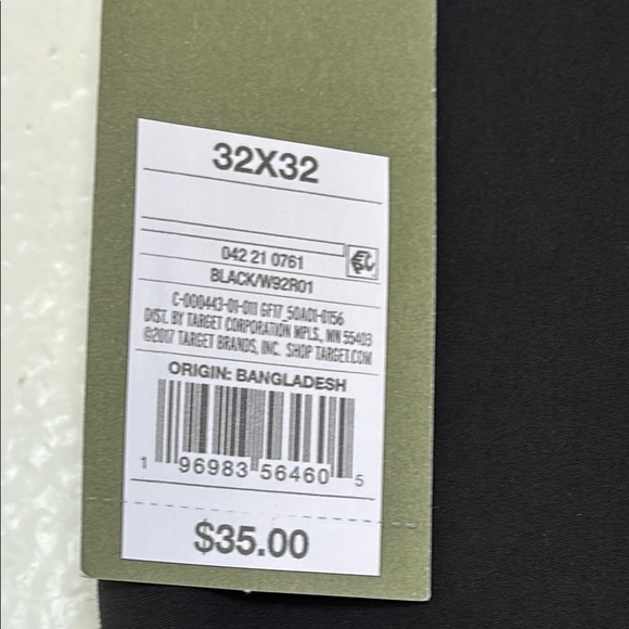 Goodfellow & CO Men's Black Pants 32W 32L alimentos Tech chino - Picture 8 of 10